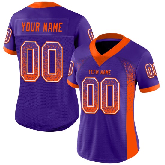 Custom Purple Orange-White Mesh Drift Fashion Football Jersey Custom Purple Orange-White Mesh Drift Fashion Football Jersey